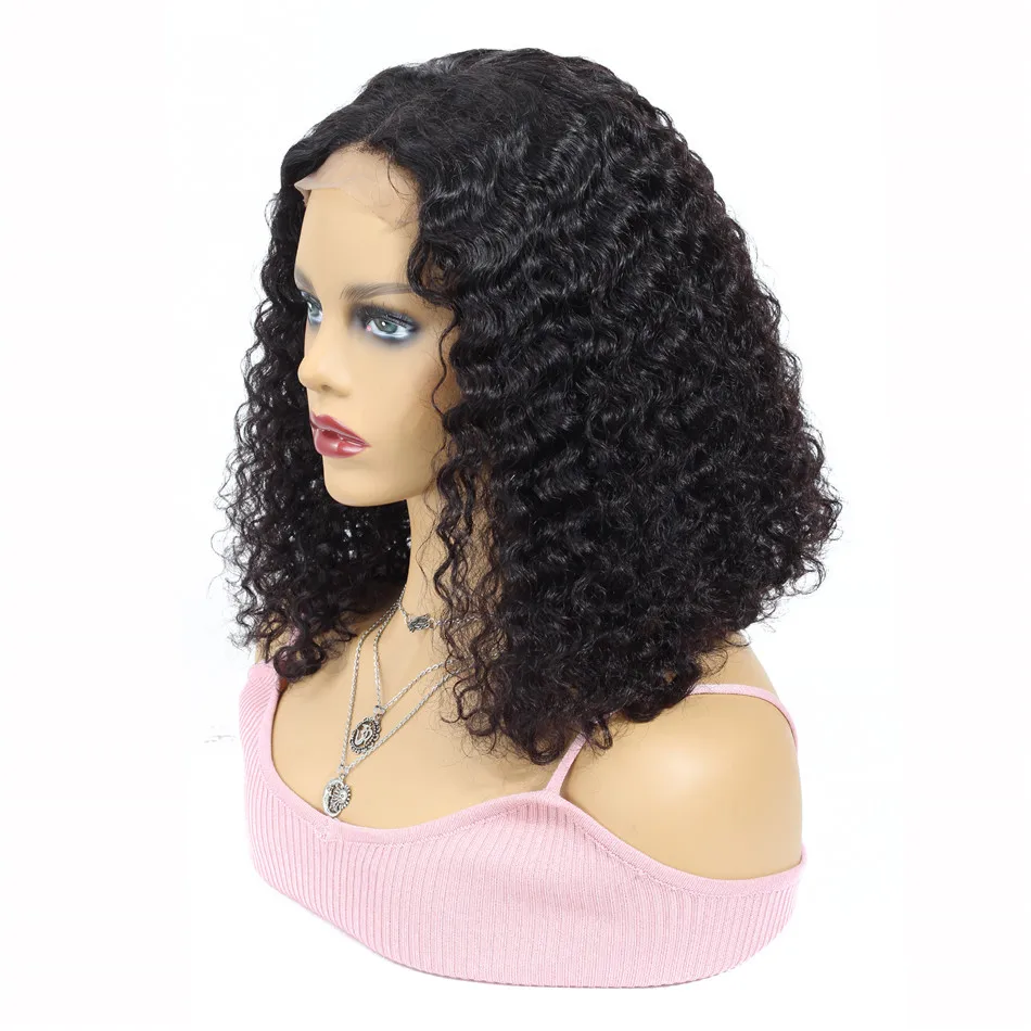 Yeswigs Swiss 4*4 Lace Closure Human Hair Kinky Curly Short Bob Wig 6 Inch Unprocessed Virgin Brazilian Mink Hair Lace Front Wig - Image 4