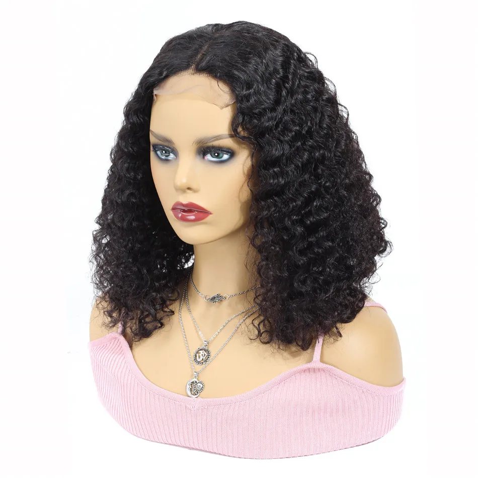 Yeswigs Swiss 4*4 Lace Closure Human Hair Kinky Curly Short Bob Wig 6 Inch Unprocessed Virgin Brazilian Mink Hair Lace Front Wig - Image 3