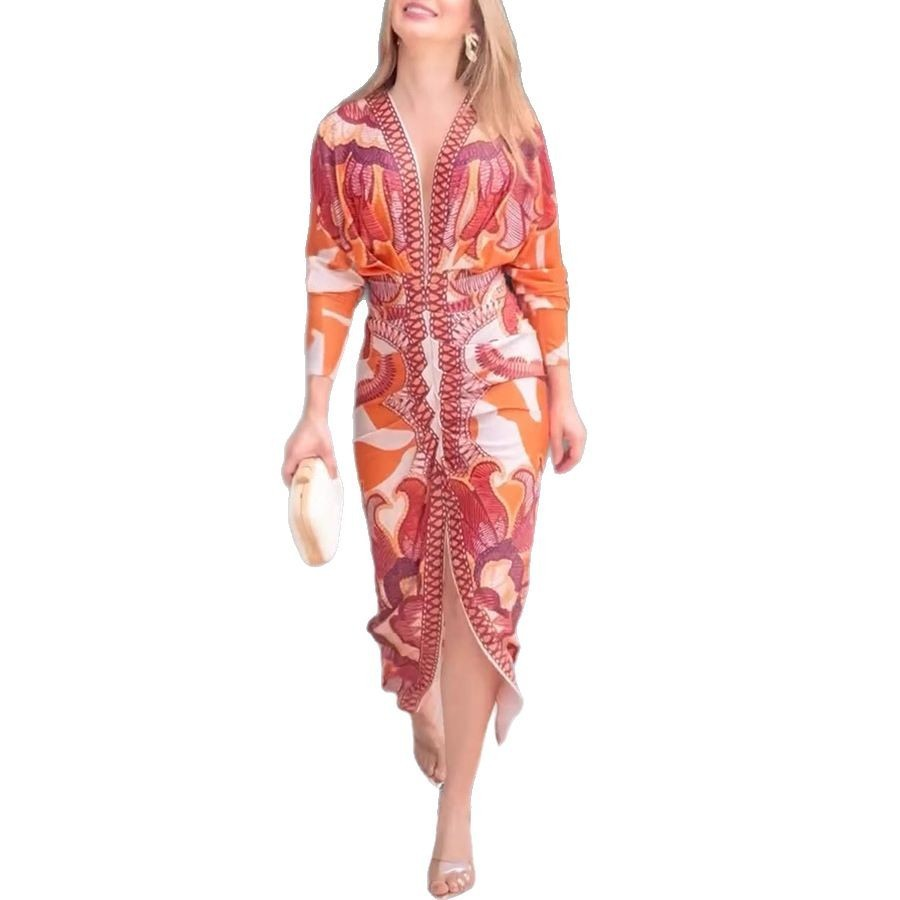 Fashion Personality Printed V-neck Dress Women - Image 3