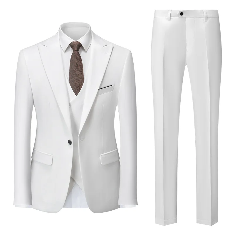 Men's Suit Coat Vest Pants 3 Pieces - Image 3