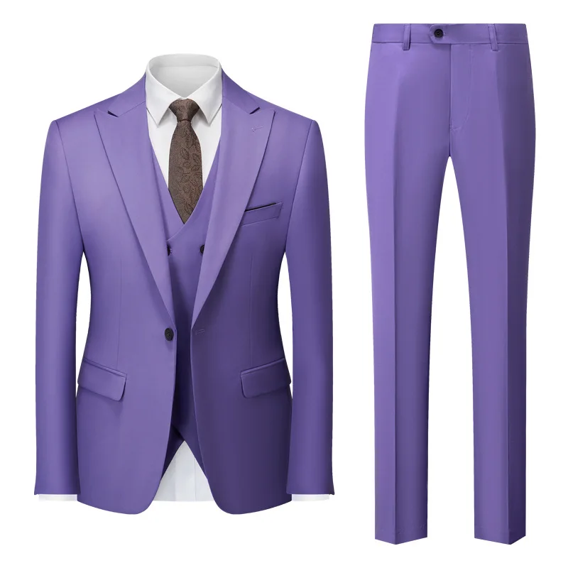 Men's Suit Coat Vest Pants 3 Pieces - Image 2