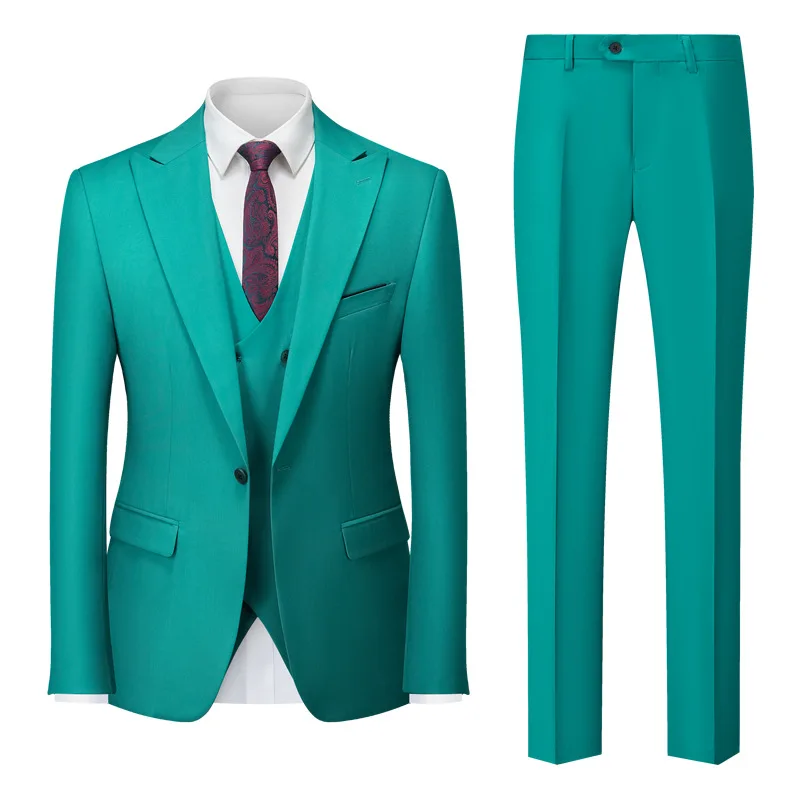 Men's Suit Coat Vest Pants 3 Pieces - Image 4