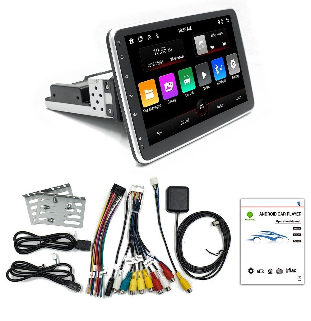 360-degree Rotating Android Large Screen Multimedia Bluetooth Central Control - Image 4